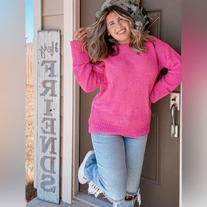 💝Chunky Hot Pink Sweater